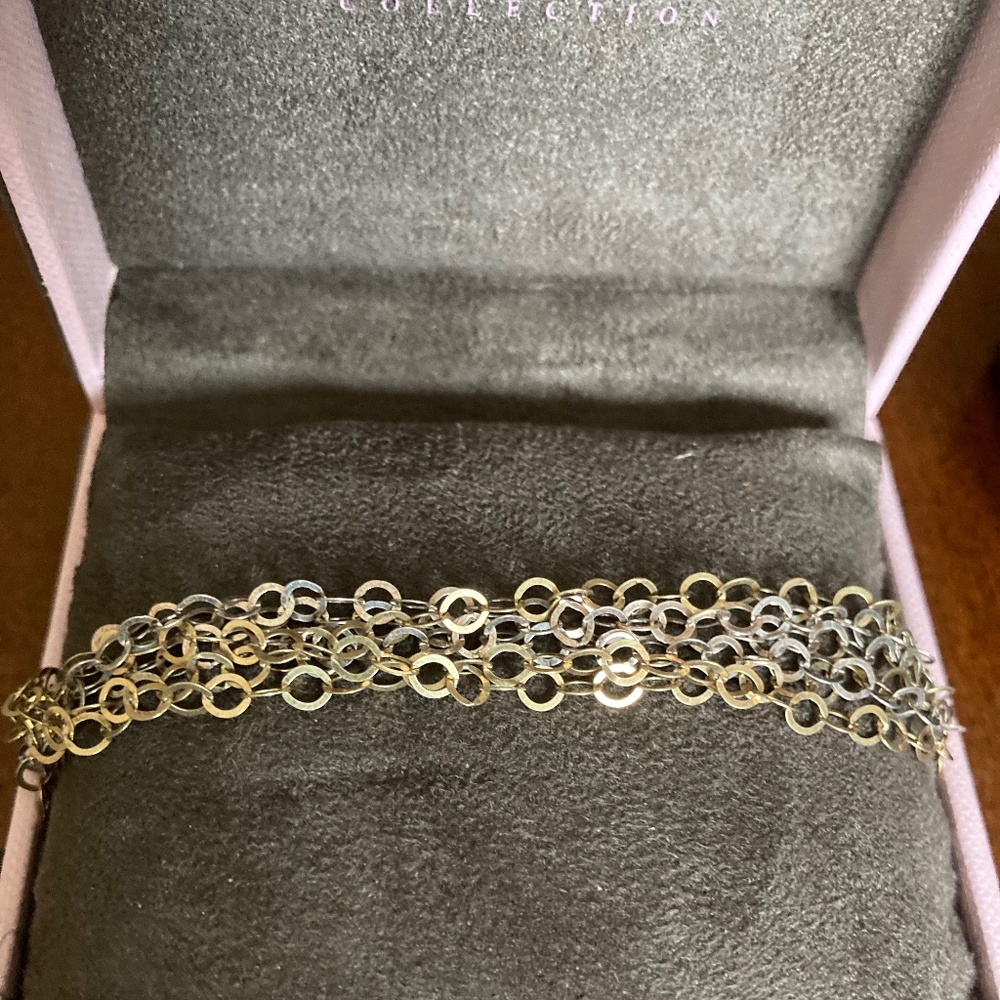 Vintage Gold and Silver Six-Strand Chain Bracelet